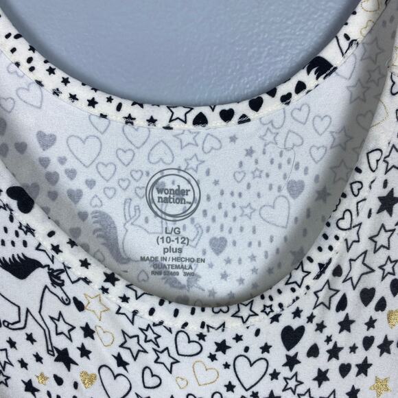 Wonder Nation Girls Unicorn T-shirt - Size Plus Large (10-12) - Picture 3 of 4